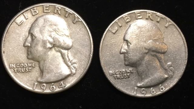 US QUARTER 1966 NO SILVER - NO MINTMARK! United States 25 Cents Coin смотреть онлайн