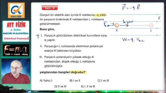 AYT fizik - Elektriksel Potansiyel Soru Çözümü смотреть онлайн