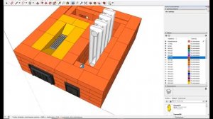 Порядовка отопительно варочной печи с котлом из чугунной батареи.