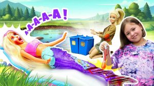 Русалка попала в грязный водоем! Будем спасать!