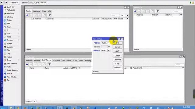 Mikrotik EOIP Tunnel With the Different LAN ip Range Without Bridge Interface смотреть онлайн
