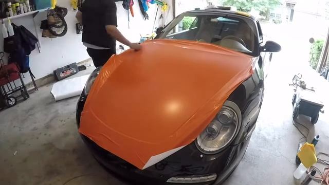 Porsche 911 Satin Orange Vinyl Wrap DIY Part 1 смотреть онлайн