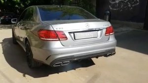 Мощный выхлоп на Mercedes E63 AMG
