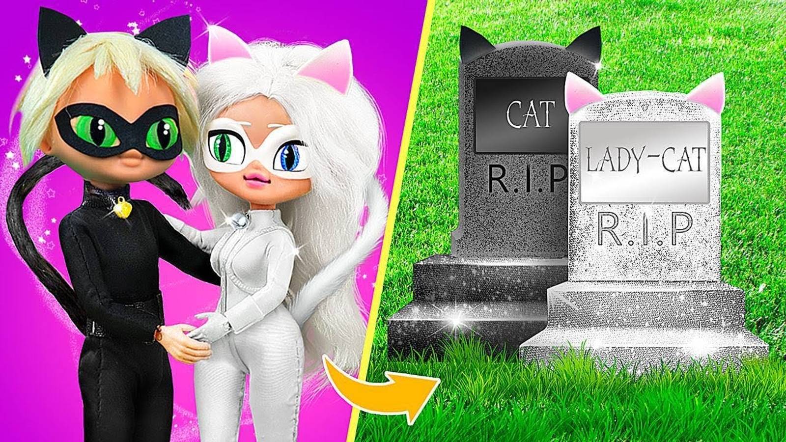 Что случилось с Супер Котом и Супер Кошкой? 30 идей для кукол ЛОЛ смотреть онлайн