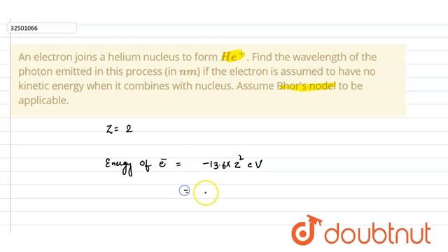 An electron joins a helium nucleus to form `He^(+)`. Find the wavelength of the photon emitted in смотреть онлайн