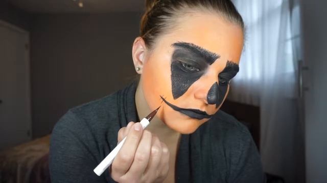 Easy Halloween Makeup | Scary Pumpkin | Supplies You Already Have смотреть онлайн