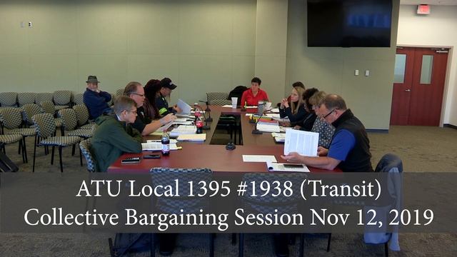 11 12 19 ATU Local 1395 #1938 Transit Collective Bargaining Session смотреть онлайн
