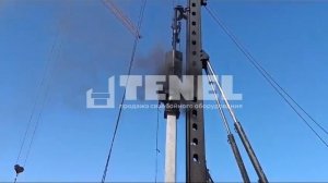 КБУРГ 14 с штанговым дизель молотом DD35 в работе ж б свая 14 метров