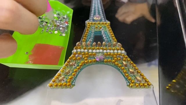 Eiffel Tower 5D Diamond Painting art and craft | LED Acrylic Lamp crystal painting смотреть онлайн