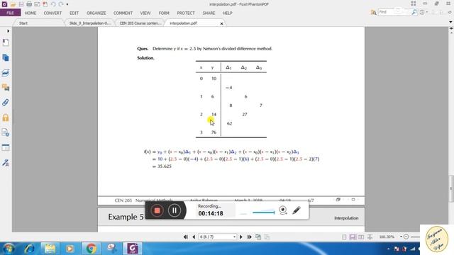 CEN 205 Lecture 18 (Lagrange Interpolation and Newton’s Divided Difference) смотреть онлайн