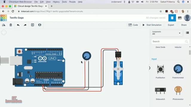 How to Control Servo motor by Potentiometer | Arduino | TinkerCad смотреть онлайн