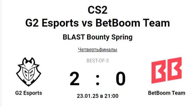 CS2 G2 Esports Vs BetBoom Team BLAST Bounty Spring
