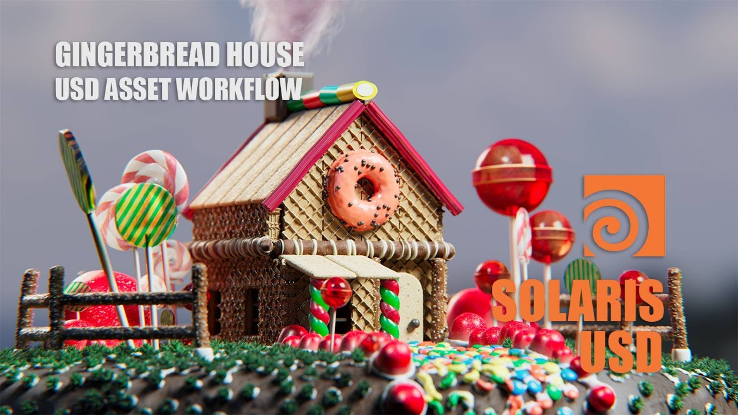 USD Asset Workflow In Solaris - Gingerbread House - Houdini