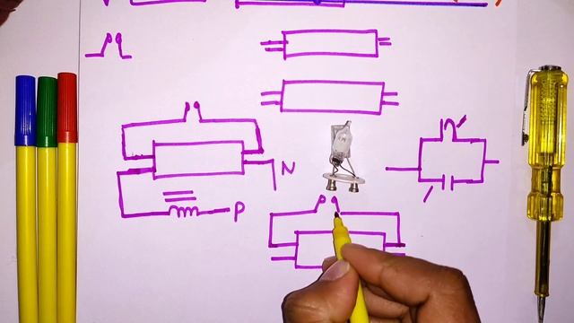 Two tube-light connection with single choke - electrician wiring video смотреть онлайн