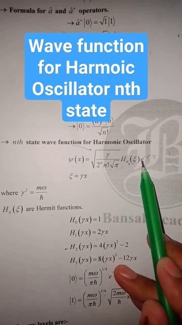Wave function of Harmonic Oscillator for nth state || Quantum Mechanics#csirnet смотреть онлайн