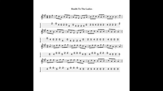 Health To The Ladies - a jig in A Major tabbed for mandolin and played by Aidan Crossey смотреть онлайн