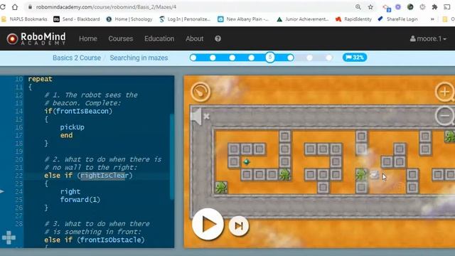 RoboMind Academy - Basics 2 Course - Finding Beacons in a Small Maze смотреть онлайн