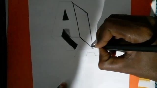 Very Esay.How to Drawing 3d Capital A with Graphite Pencil. Step by step. смотреть онлайн