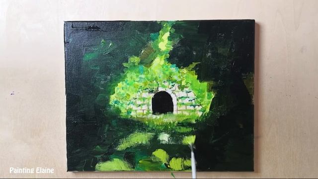 Acrylic Painting #51 / How to Paint a Forest / Technique /Ghibli Scene With Acrylics смотреть онлайн