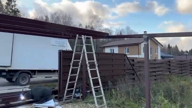 Навес односкатный 6х8 из профильной трубы без ферм смотреть онлайн