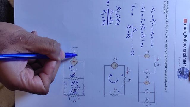 Find Vo/V, In Terms Of A, R1, R2, R3, And R4. If R₁ = R2 = R3 = R4,