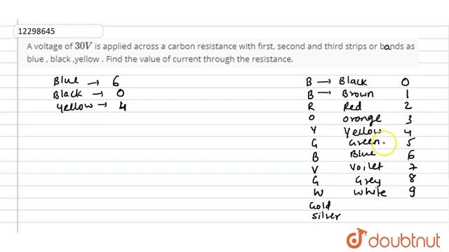 A voltage of `30V` is applied across a carbon resistance with first, second and third strips or bon смотреть онлайн