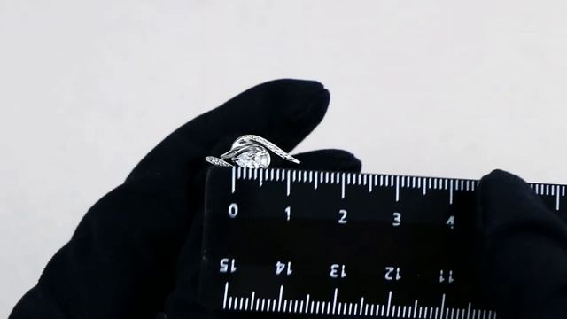 Серебряное кольцо Аквамарин с фианитом и Swarovski А65781А смотреть онлайн