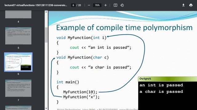 Polymorphism in C++ | Virtual Function in C++ | смотреть онлайн