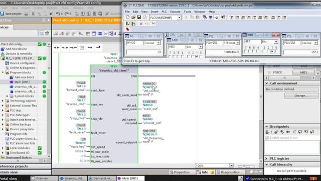 Tia portal, Simens sinamics 120 VFD programming for profibus control смотреть онлайн