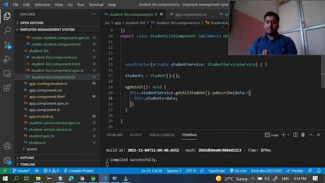 CRUD Operations Spring Boot with Angular | Employee Management System project Display Student part- смотреть онлайн