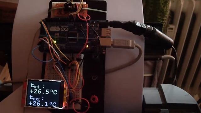 termometru dublu pe afisaj color de 2,2" cu Arduino Mega (6) смотреть онлайн