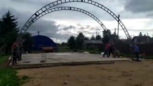 ✅ Ангар каркасный✅  Ставим вручную Фермы для арочного ангара