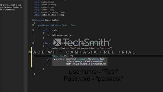 C# tutorial - Login system смотреть онлайн