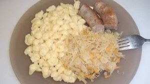 Шпецле с капустой и домашней колбасой.  Быстрый обед Маринкины творинки
