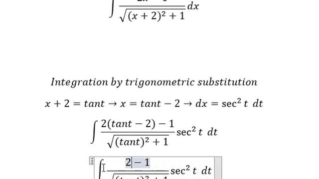 Calculus Help: ∫ (2x-1)/√(x^2+4x+5) dx - Integration by trigonometric substitution смотреть онлайн