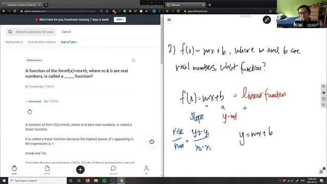 a function of the form f(x) = mx + b, where m and b are real numbers, is called a _____ function. смотреть онлайн