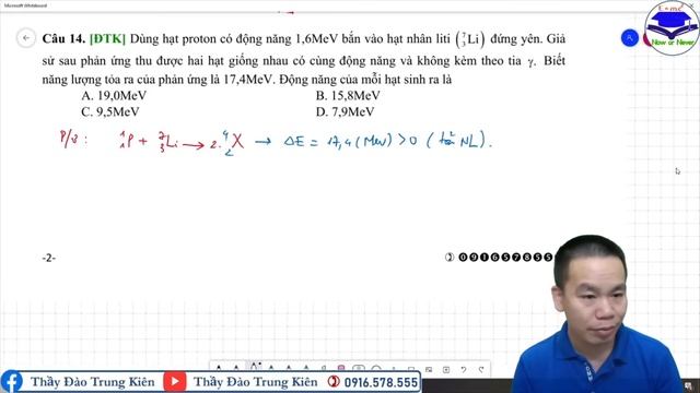 (Giải Chi Tiết) Phản Ứng Hạt Nhân - Vật Lý 12 | Thầy Đào Trung Kiên. смотреть онлайн