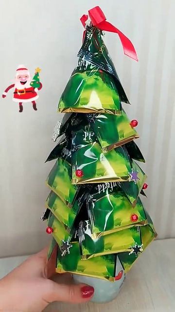 Подарок из чая и конфет🎄в чашке🎀мк смотрите на канале #своимируками #shorts #shortvideo #подарок смотреть онлайн
