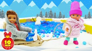 Приключения куклы Штеффи – Как не замерзнуть зимой? Сборник видео для девочек