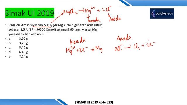 [Simak UI 2019 Kimia Kode 323] Elektrokimia (Menghitung massa logam pada katoda) смотреть онлайн