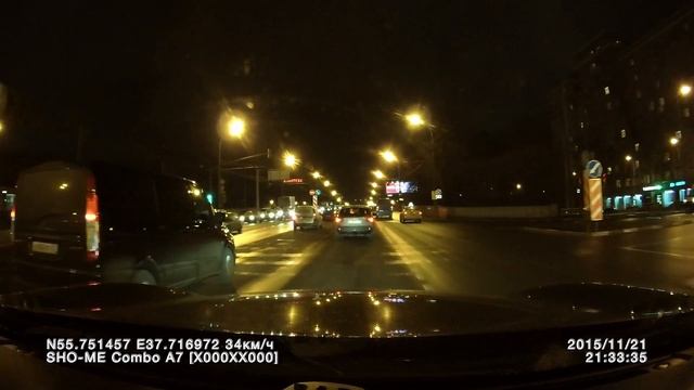 Видеорегистратор с радаром Sho-Me Combo 1 A7 ночь смотреть онлайн