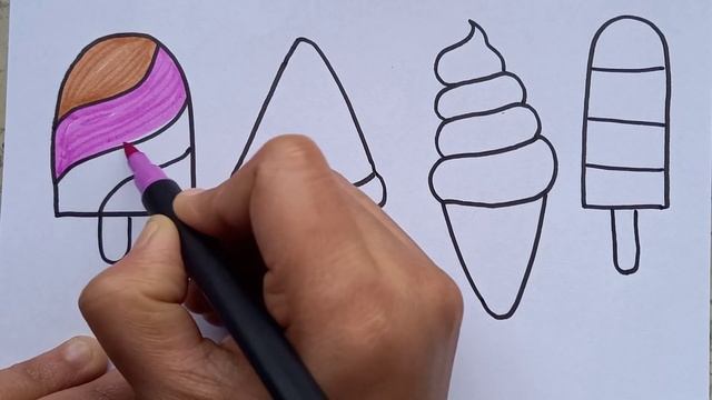 Bolalar uchun muzqaymoq chizish | drawing Ice cream for kids | рисуем мороженое для детей смотреть онлайн
