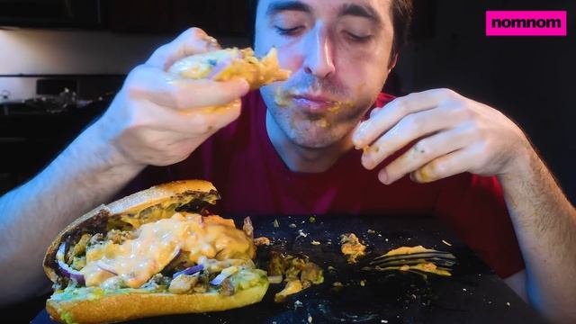 SPICY CHEESE SAUCE GHOST PEPPER CHICKEN MEXICAN SANDWICH !!! * ASMR NO TALKING * | NOMNOMSAMMIEBOY смотреть онлайн