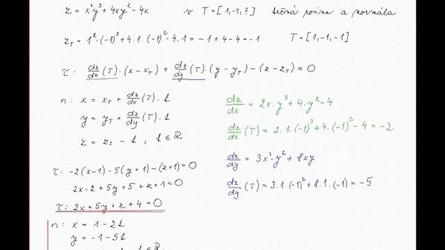 Rovnice tečné roviny a normály (1/2) - Parciální derivace - MATEMATIKA ONLINE смотреть онлайн