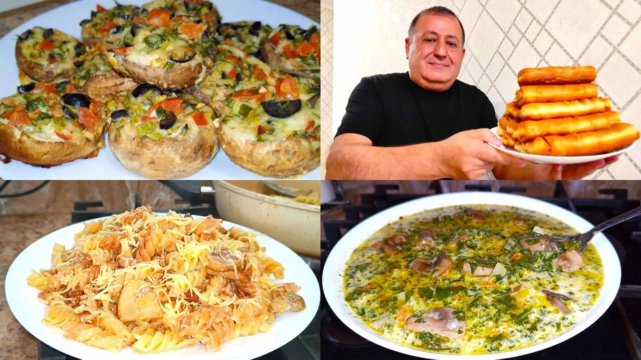 ЧЕТЫРЕ РЕЦЕПТА с ГРИБАМИ! Один Вкуснее Другого! Даже Мяса не Нужно! Рецепт Шашлыки от Мартика смотреть онлайн