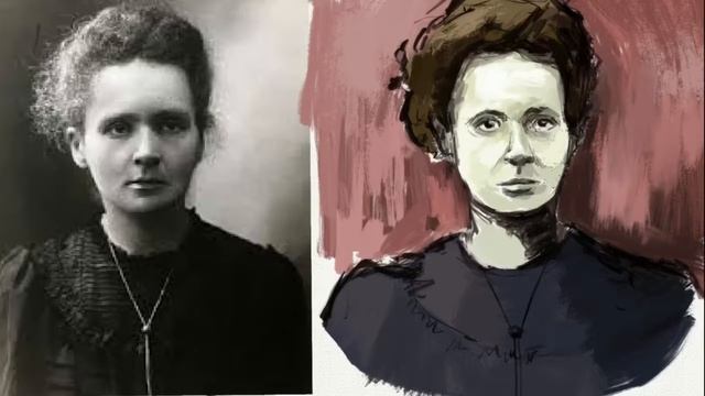 Painting process time lapse Female Nobel Prize Marie Skłodowska Curie смотреть онлайн