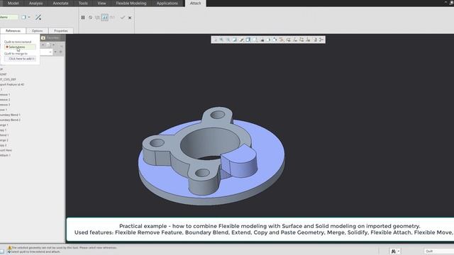 Creo Flexible tutorial: Flexible modeling | Best Practice example смотреть онлайн