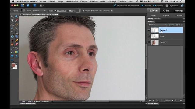 Effacement des tâches, rougeurs et autres imperfections du visage avec Photoshop Elements смотреть онлайн