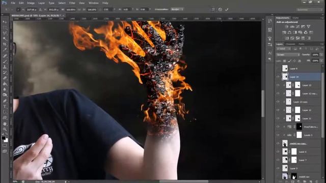 IP Design | The Burnign Hand Fire Photo Manipulation | Time Lapse Speed Art смотреть онлайн