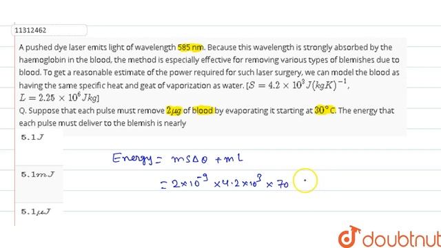 A pushed dye laser emits light of wavelength 585 nm. Because this wavelength смотреть онлайн